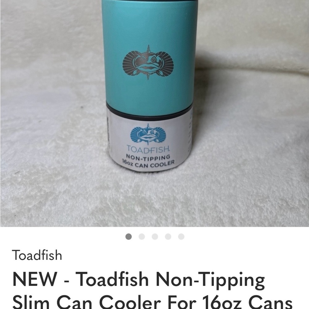 Turquoise Non‑Tipping Slim Can Cooler - 16oz